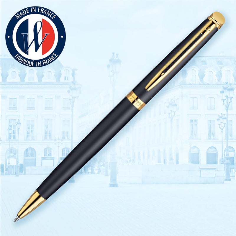 Waterman قلم حبر جاف ووترمان هيميسفير أسود غير لامع مع حواف ذهبية 9101 - Image 2